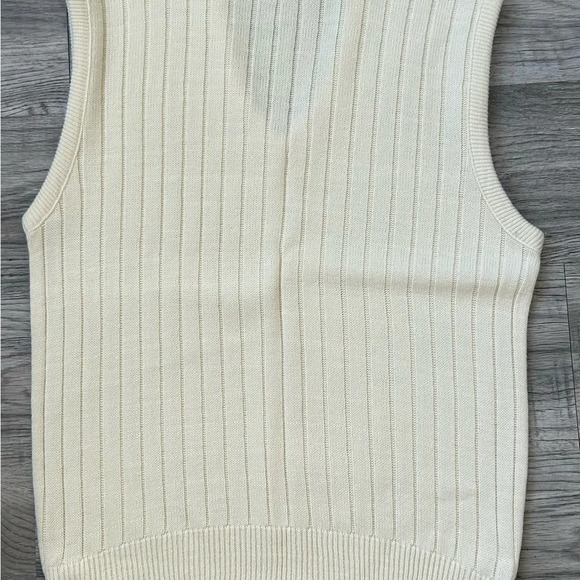London Fog men’s cream knit sweater vest size large - Picture 2 of 7
